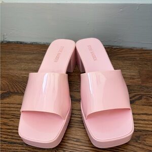 Steve Madden Glossy Pink Mules
